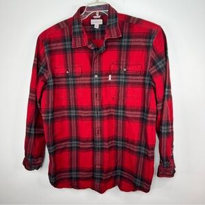 Carhartt Men’s Red Plaid Heavy Flannel Shirt - Original Fit - 2XL Tall - Flaw
